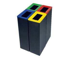 Contenitore gettacarte Bob Color 30 x 20 x 70 cm 42 lt metallo nero - 12217 - 1
