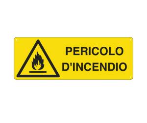 Cartello segnalatore 35 x 12,5 cm PERICOLO D INCENDIO alluminio - 9392