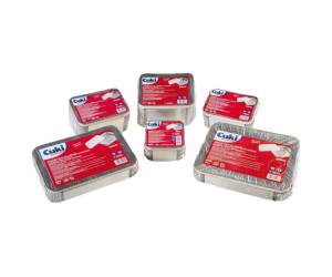 Contenitore in alluminio 31,5 x 21,5 x 4,2 cm 6 porzioni coperchio incluso pack 25 pezzi - 6934