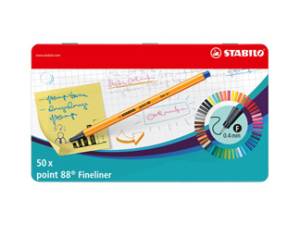 Fineliner Point 88 tratto 0,4 mm colori assortiti scatola metallo 50 pezzi - 13039