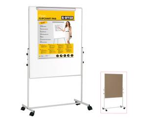 Lavagna Duo a doppia superficie bianca sughero 100 x 100 cm - 6140