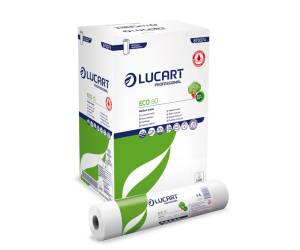 Lenzuolino medico Eco 80 diametro 14 cm 59 cm x 80 mt bianco Lucart 870074U - 9436