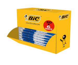 Penne a sfera a scatto Atlantis punta 1 mm blu confezione 30,6 pezzi - 3889