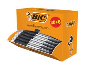 Penne a sfera a scatto Atlantis punta 1 mm nero confezione 30,6 pezzi - 3877