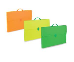 Valigetta Polionda Fluo 28x39 cm dorso 8 cm colori assortiti - 16181