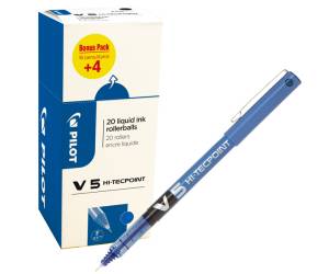 Roller Hi Tecpoint V5 - con cappuccio - punta 0,5 mm - blu - conf. 16+4 pezzi - Pilot - 000020 - 3131910516514 - DMwebShop