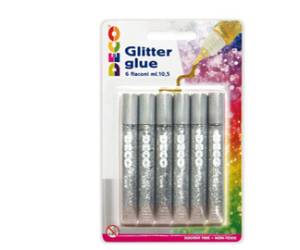 Blister colla glitter 10,5 ml argento - 18253