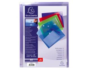 Busta a tasca con chiusura in velcro PPL 24 x 32 cm colori assortiti Exacompta 56420E - 16456