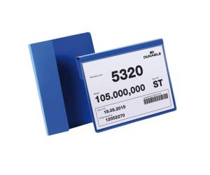 Buste identificative con aletta pieghevole A5 orizzontale blu - 17928