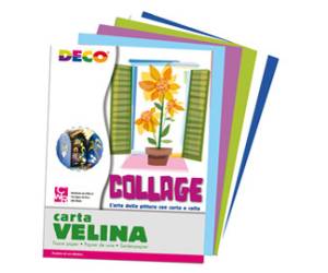 Carta velina 50 x 76 cm 20 gr 5 colori freddi busta 25 fogli - 18441