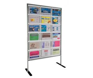 Porta avvisi Menpa da terra 18 display A4 orizzontali - 17552