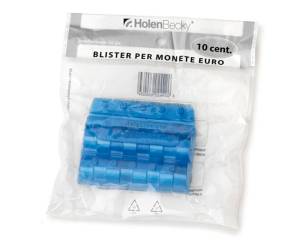 Portamonete PVC 10 cent blu blister 20 pezzi - 18725