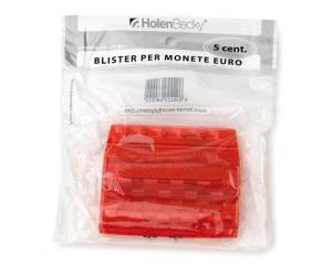 Portamonete PVC 5 cent rosso blister 20 pezzi - 18724
