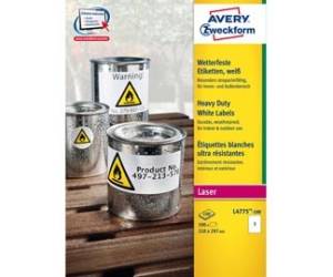 Etichetta in poliestere L4775 - permanente - 210 x 297 mm - 1 etic. per foglio - bianco - conf. 100 fogli A4 - Avery - L4775-100 - 4004182060995 - DMwebShop