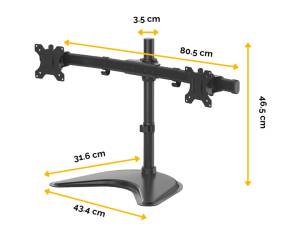 Braccio porta monitor Doppio Freestanding - Fellowes - 8043701 - 43859728008 - DMwebShop