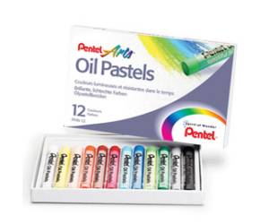 Pastelli a olio - lunghezza 60 mm - colori assortiti - astuccio 12 pezzi - Pentel - 0100524 - 4711577003573 - DMwebShop