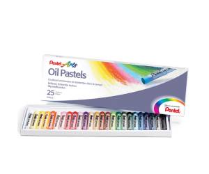 Pastelli a olio - lunghezza 60 mm - colori assortiti - astuccio 25 pezzi - Pentel - 0100525 - 4711577003597 - DMwebShop