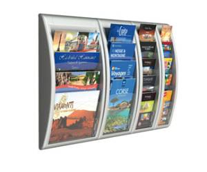 Espositore da parete Quick Fit System 4 tasche A4 orizzontali grigio - 18450