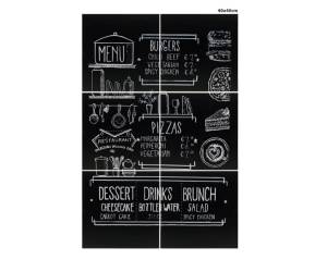 Lavagna da parete XXL 40 x 40 cm nero set 6 pezzi affiancabili - 18728
