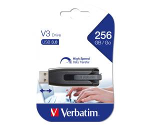 Memoria USB 3.0 - Superspeed Store'N'Go V3 Drive - Nero - 256 Gb - Verbatim - 49168 - 23942491682 - DMwebShop