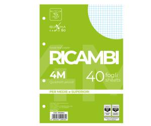 Ricambi forati Quaxima - A5 - 4 mm - 80 gr - 40 fogli - Pigna - 00629044M - 8005235204539 - DMwebShop
