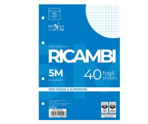 Ricambi forati Quaxima - A5 - 5 mm - 80 gr - 40 fogli - Pigna - 00629045M - 8005235204546 - DMwebShop