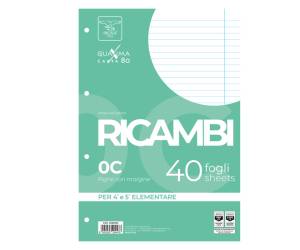 Ricambi forati Quaxima - A4 - 1 rigo - con margine - 80 gr - 40 fogli - Pigna - 00629030C - 8005235204478 - DMwebShop