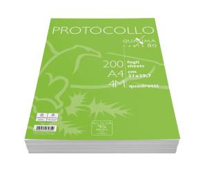 Fogli - protocollo - Quaxima - A4 - 4 mm - 80 gr - conf. 200 pezzi - Pigna - 02156214M - 8005235079359 - DMwebShop