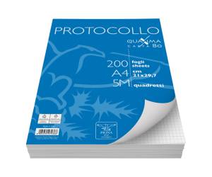 Fogli - protocollo - Quaxima - A4 - 5 mm - 80 gr - conf. 200 pezzi - Pigna - 02156215M - 8005235079366 - DMwebShop