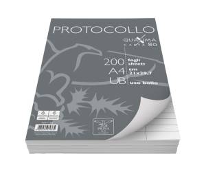 Fogli - protocollo - Quaxima - A4 - uso bollo - 80 gr - conf. 200 pezzi - Pigna - 0215621UB - 8005235079335 - DMwebShop