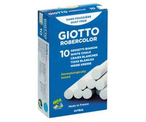 Gessetti Robercolor lunghezza 80 mm con diametro 10 mm bianco Scatola 10 gessetti tondi Giotto 538700 - 7221