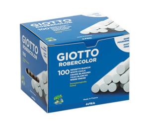 Gessetti Robercolor lunghezza 80 mm con diametro 10 mm bianco Scatola 100 gessetti tondi Giotto 538800 - 7219