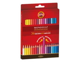 Matite colorate Mondeluz acquerellabili diametro mina 3,8 mm colori assortiti astuccio 36 pezzi - 4689