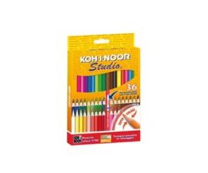 Matite colorate Studio diametro mina 2 - 8 mm colori assortiti Koh I Noor Astuccio 36 pezzi - 4697