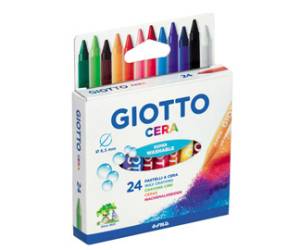 Pastelli a cera lunghezza 90 mm diametro 8,5 mm colori assortiti Giotto 282200 - 7347