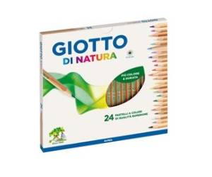 Pastelli colorati Natura diametro mina 3,8 mm legno di cedro colori assortiti astuccio 24 pezzi Giotto 240700 - 4410