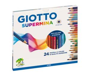 Pastello Supermina mina 3,8 mm colori assortiti astuccio 24 pezzi - 2968