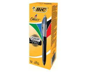 Penna a sfera a scatto 4 Colors Grip Pro punta 1 mm nero blu rosso verde - 6953