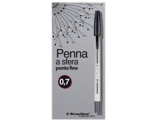 Penna a sfera con cappuccio punta fine 0,7 mm nero - 3946