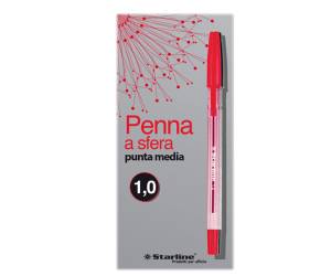 Penna a sfera con cappuccio punta media 1 mm rosso - 523