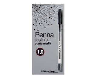 Penna a sfera con cappuccio - punta media 1 mm - nero - conf. 50 pezzi - Starline - STL1108. - 8025133030658 - DMwebShop