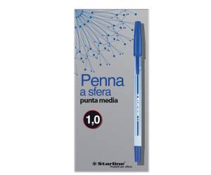Penna a sfera con cappuccio - punta media 1 mm - blu - conf. 50 pezzi - Starline - stl1110. - 8025133030672 - DMwebShop