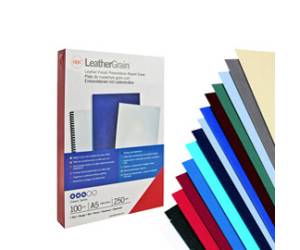 Copertine LeatherGrain per rilegatura - A4 goffrate blu - 250 gr - conf. 100 pezzi - GBC - CE040020 - 5019577221782 - DMwebShop