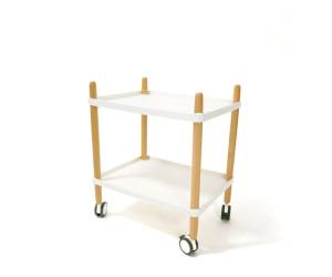 Carrellino multiuso 50 x 36 x 55 cm PPL faggio bianco faggio - 8823