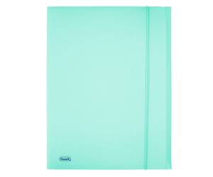 Cartella 3 lembi con elastico Pastel 24 x 33 cm dorso 1 cm PP celeste - 2031