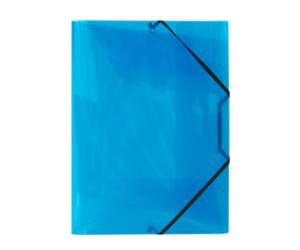 Cartella 3 lembi con elastico angolare Lumina 22 x 30 cm dorso variabile PP blu - 1765