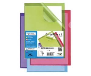 Cartellina a L Capri 61 color A4 PVC liscio pesante azzurro - 2432