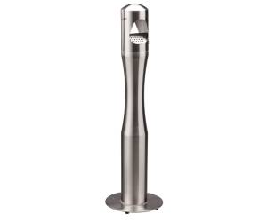 Posacenere da terra a colonna diametro 13 cm H 108 cm base 29 cm inox silver - 7701