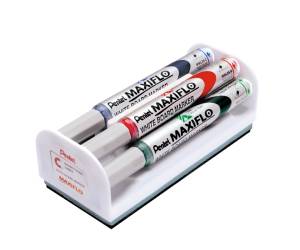 Marcatori Maxiflo + cancellino - punta conica 4 mm - colori assortiti - set 4 + 1 pezzi - Pentel - MWL5S-4N - 5902894013409 - DMwebShop