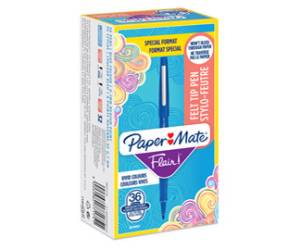 Pennarello Flair Nylon - punta 1,1 mm - blu - scatola 30 + 6 pezzi - Papermate - 2077175 - 3026980771751 - DMwebShop